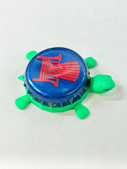 Lake Placid Brewing - Bottle Cap Magnet Turtle Shell Shocked Art