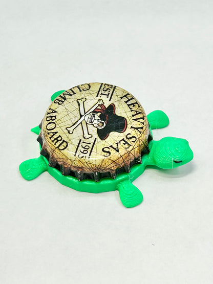 Heavy Seas (Vintage) - Bottle Cap Magnet Turtle Shell Shocked Art