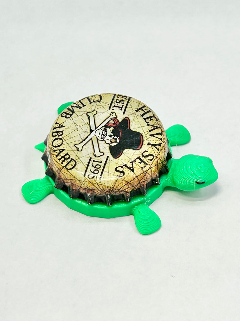 Heavy Seas (Vintage) - Bottle Cap Magnet Turtle Shell Shocked Art