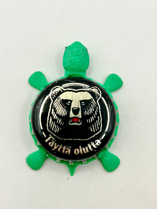 Taytta Olutta Beer (Finland, Black) - Bottle Cap Magnet Turtle Shell Shocked Art
