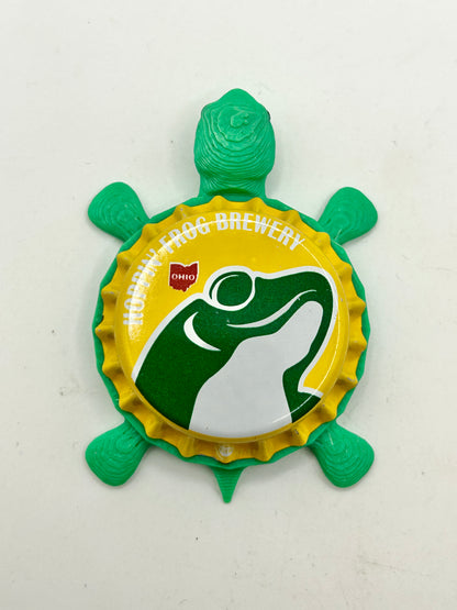 Hoppin’ Frog Brewery (Yellow) - Bottle Cap Magnet Turtle Shell Shocked Art