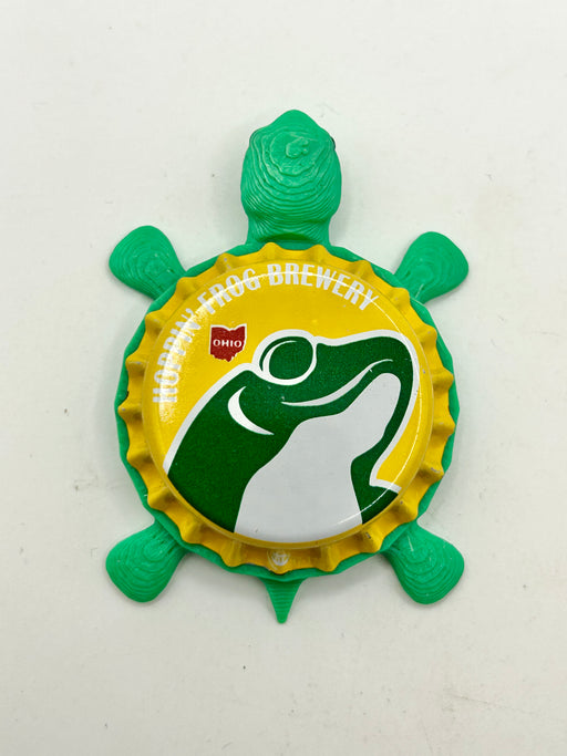 Hoppin’ Frog Brewery (Yellow) - Bottle Cap Magnet Turtle Shell Shocked Art