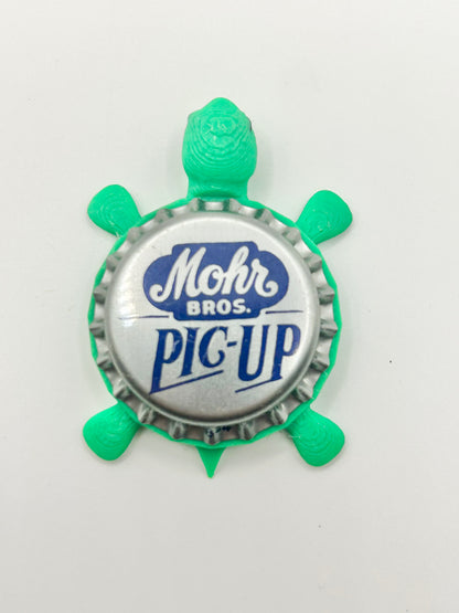 Mohr Bros Pic Up - Bottle Cap Magnet Turtle Shell Shocked Art