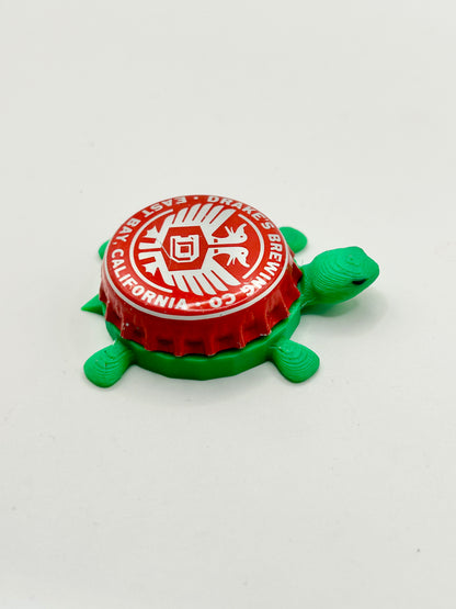 Drake’s Brewing (Red) - Bottle Cap Magnet Turtle Shell Shocked Art