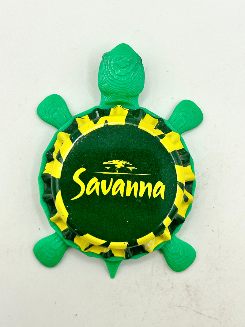 Savanna Cider, South Africa (Green & Yellow) - Bottle Cap Magnet Turtle Shell Shocked Art