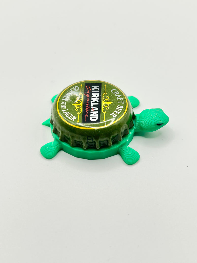 Kirkland German Style Lager - Bottle Cap Magnet Turtle Shell Shocked Art