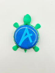 Aquarius (Blue A) - Bottle Cap Magnet Turtle Shell Shocked Art