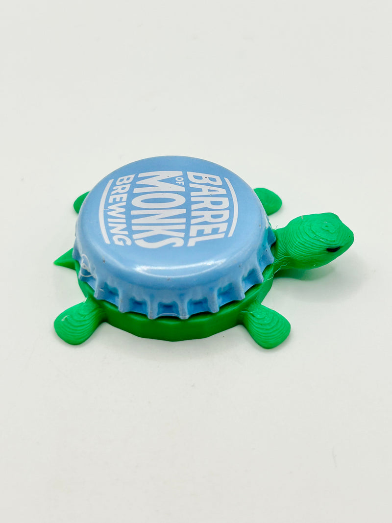 Barrel of Monks Brewing - Bottle Cap Magnet Turtle Shell Shocked Art