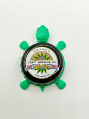 Costa Rica Brewing - Bottle Cap Magnet Turtle Shell Shocked Art