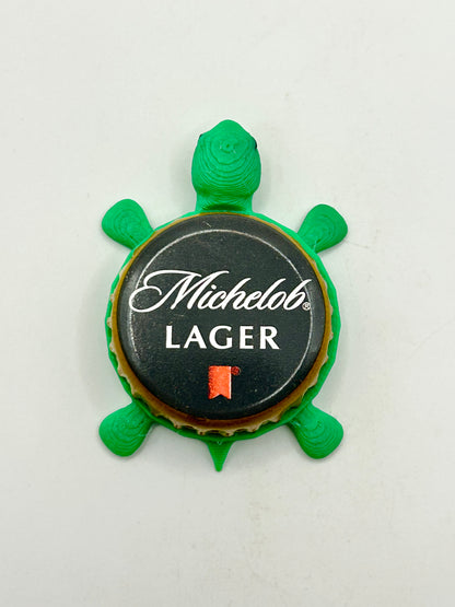 Michelob Lager (Vintage) - Bottle Cap Magnet Turtle Shell Shocked Art