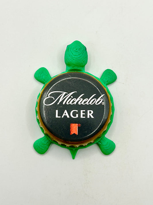 Michelob Lager (Vintage) - Bottle Cap Magnet Turtle Shell Shocked Art
