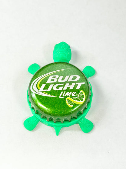 Bud Light Lime - Bottle Cap Magnet Turtle Shell Shocked Art