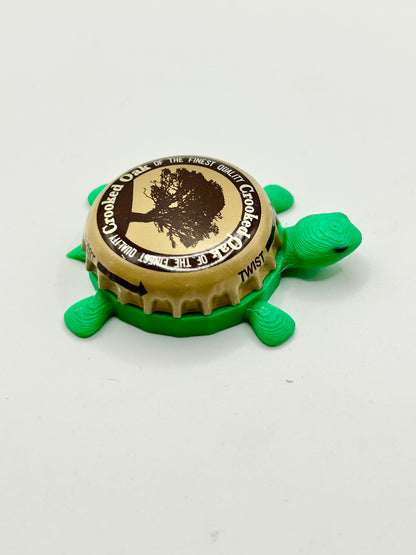 Crooked Oak Brewing - Bottle Cap Magnet Turtle Shell Shocked Art