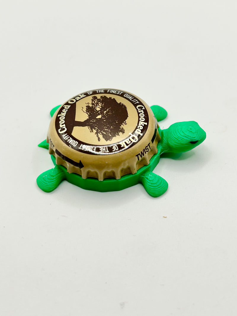 Crooked Oak Brewing - Bottle Cap Magnet Turtle Shell Shocked Art