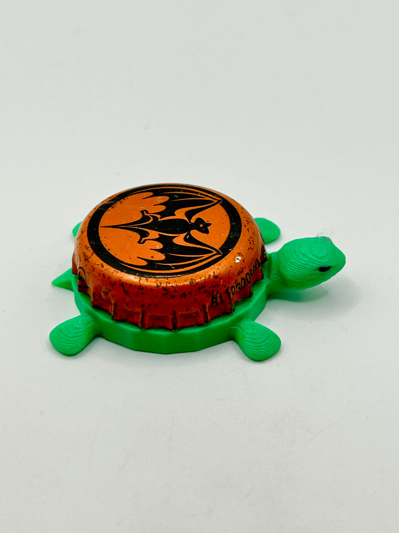 Bacardi (Bat, Orange) - Bottle Cap Magnet Turtle Shell Shocked Art