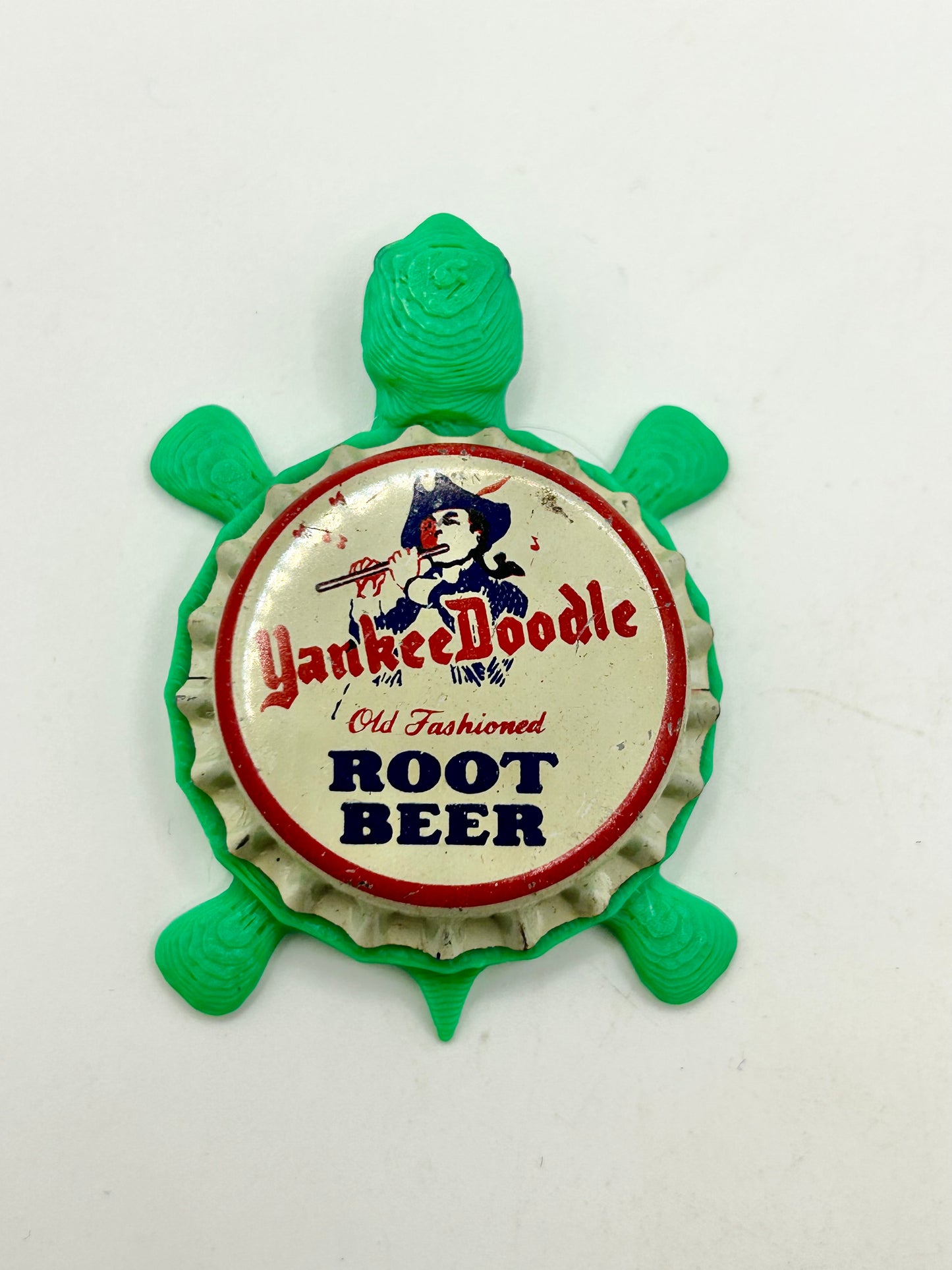Yankee Doodle Root Beer - Bottle Cap Magnet Turtle Shell Shocked Art