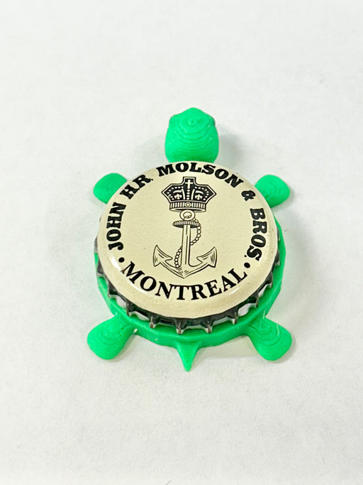John HR. Molson & Bros - Bottle Cap Magnet Turtle Shell Shocked Art