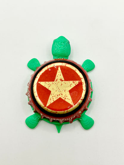Starr Hill Brewing (Red Trim) - Bottle Cap Magnet Turtle Shell Shocked Art