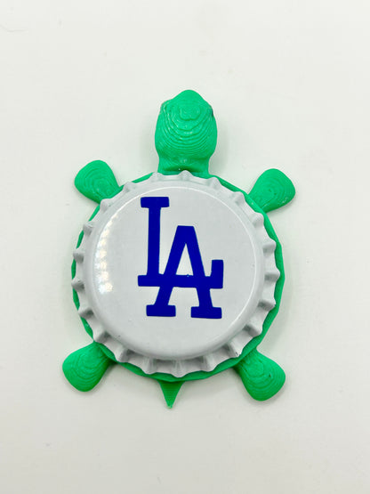 Los Angeles Dodgers - Bottle Cap Magnet Turtle Shell Shocked Art