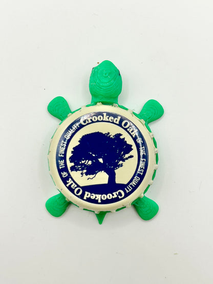 Crooked Oak Brewing (Blue) - Bottle Cap Magnet Turtle Shell Shocked Art