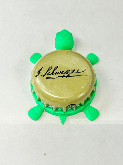 Schweppe’s Beer - Bottle Cap Magnet Turtle Shell Shocked Art