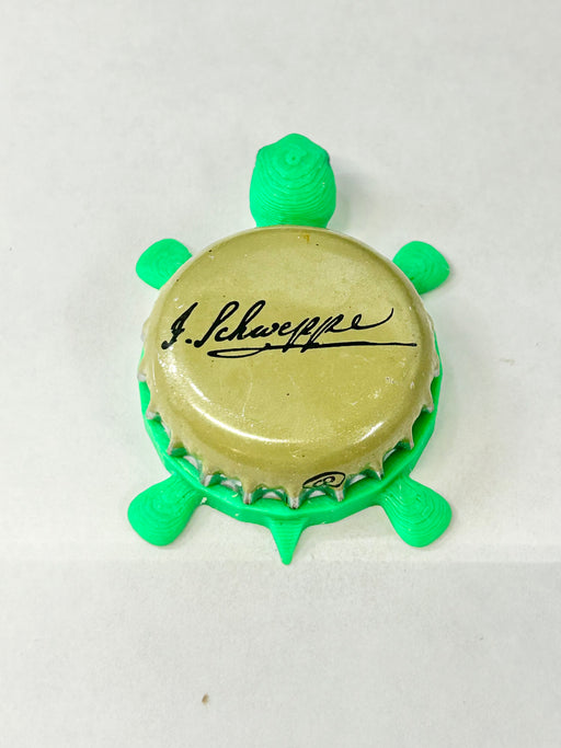 Schweppe’s Beer - Bottle Cap Magnet Turtle Shell Shocked Art