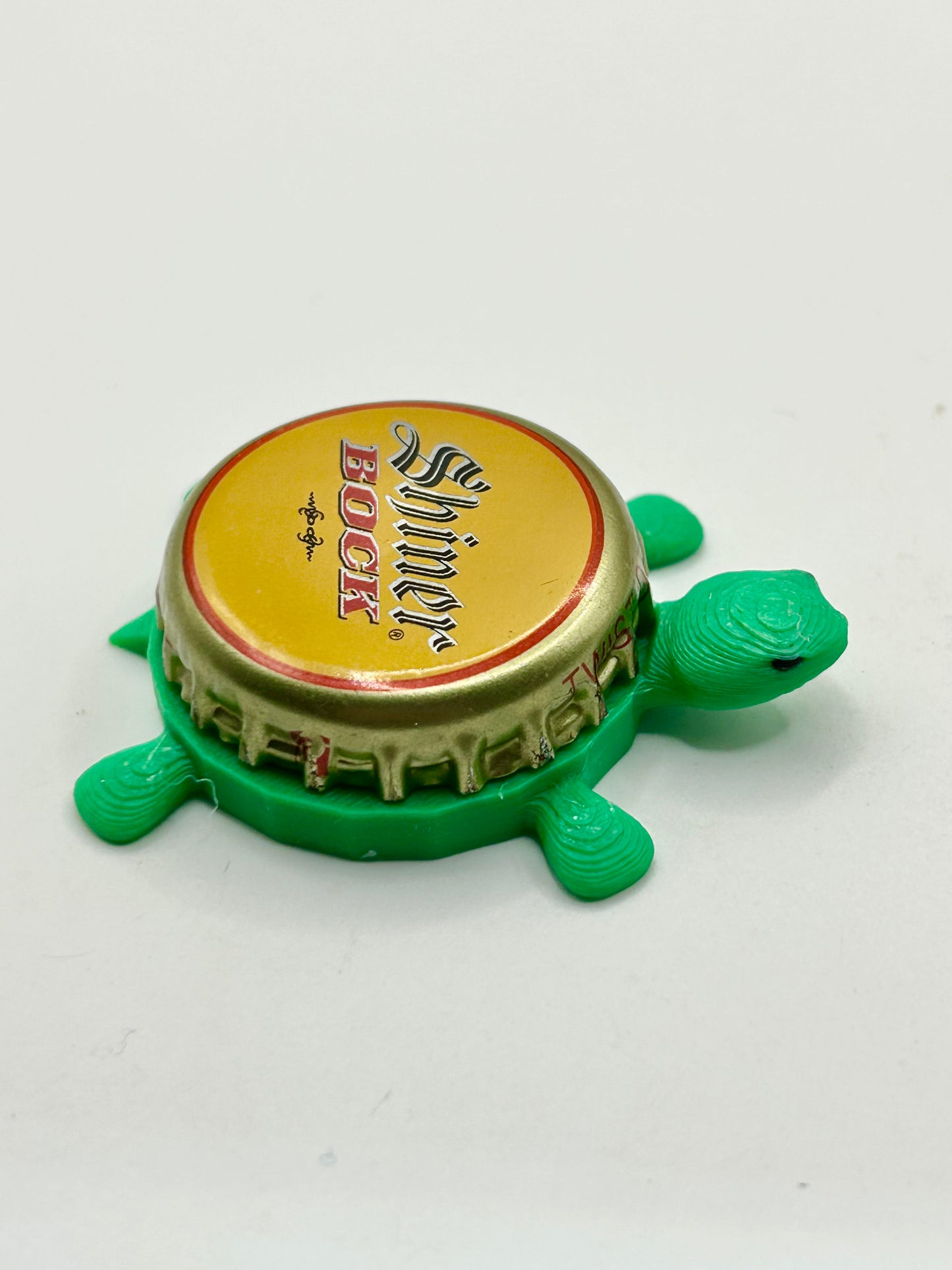 Shiner Bock Text (Vintage) - Bottle Cap Magnet Turtle Shell Shocked Art