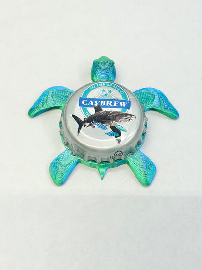 Caybrew White Tip Lager (Cayman Islands) - Sea Turtle Bottle Cap Magnet Shell Shocked Art