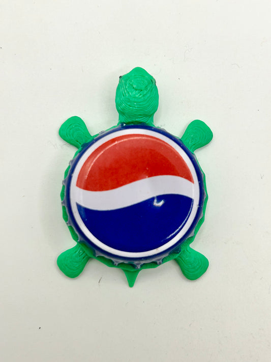 Pepsi Soda Logo - Bottle Cap Magnet Turtle Shell Shocked Art