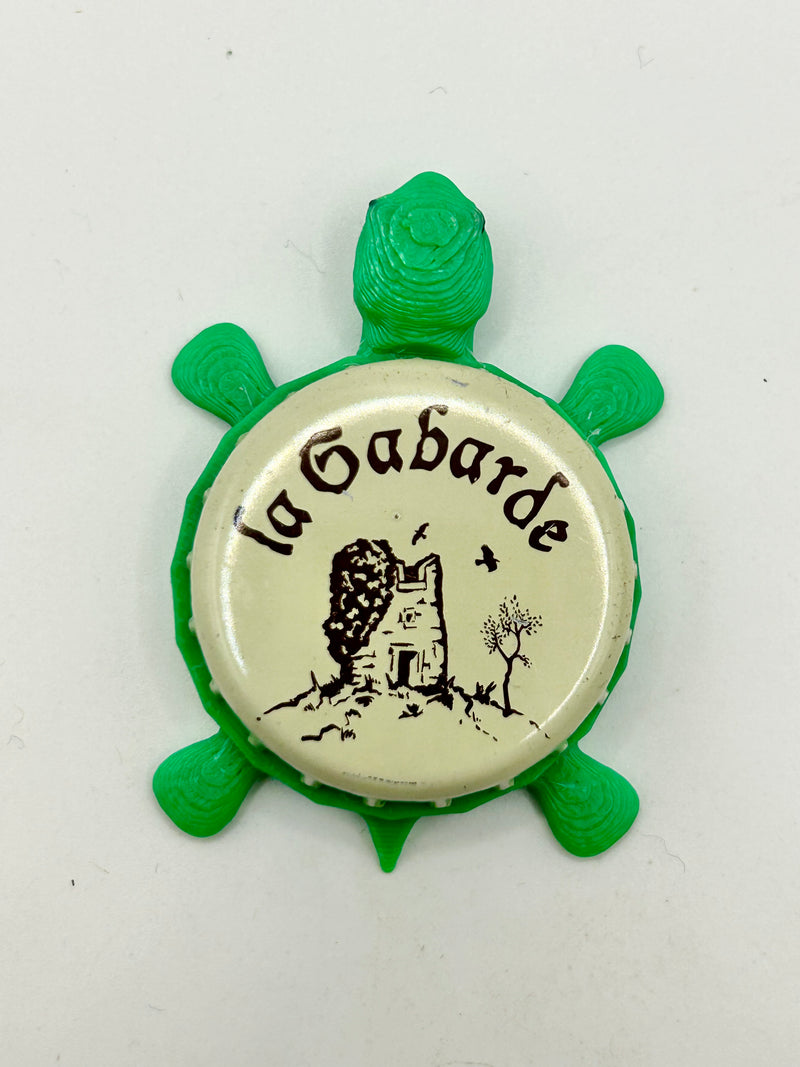 La Gabarde Brasserie - Bottle Cap Magnet Turtle Shell Shocked Art