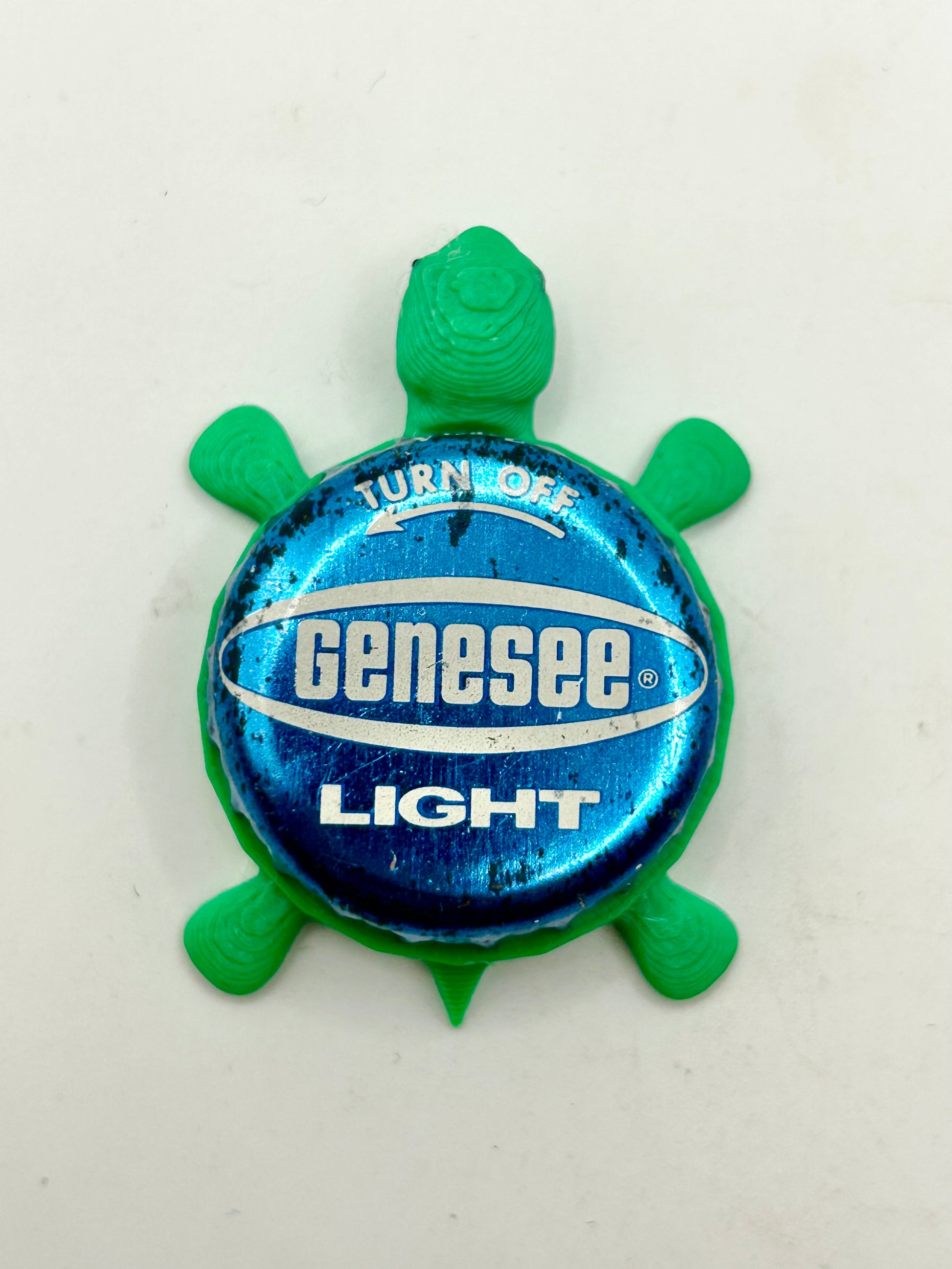 Genesee Light - Bottle Cap Magnet Turtle Shell Shocked Art