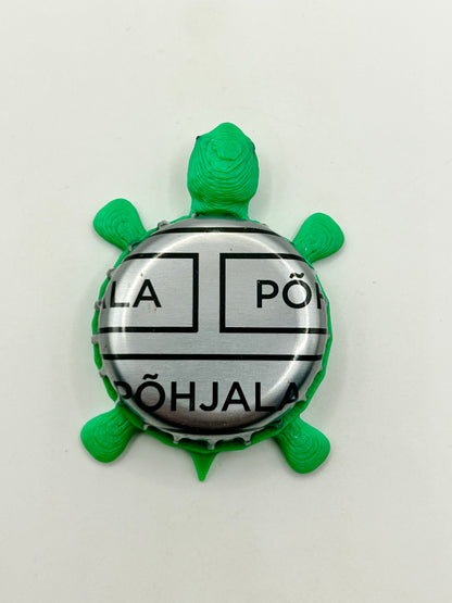 Pohjala Brewery - Bottle Cap Magnet Turtle Shell Shocked Art