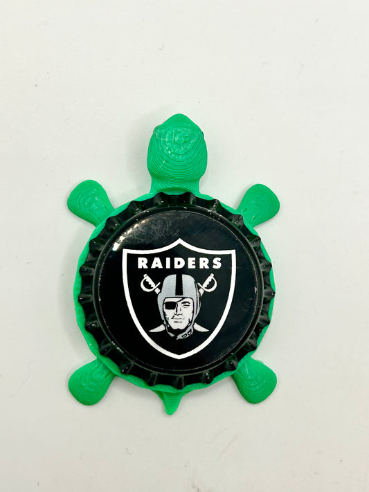 Las Vegas Raiders - Bottle Cap Magnet Turtle Shell Shocked Art