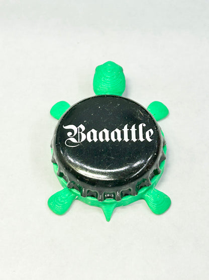 Baaattle 3 Sheeps Brewing - Bottle Cap Magnet Turtle Shell Shocked Art