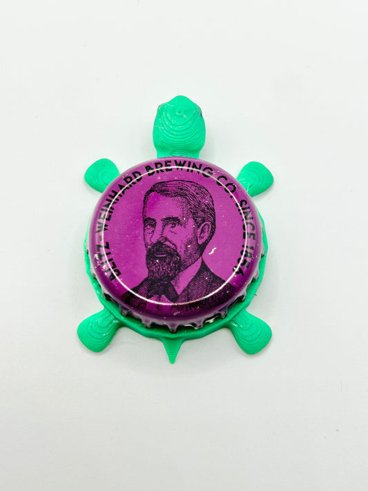 Blitz Weinhard Brewing (Purple) - Bottle Cap Magnet Turtle