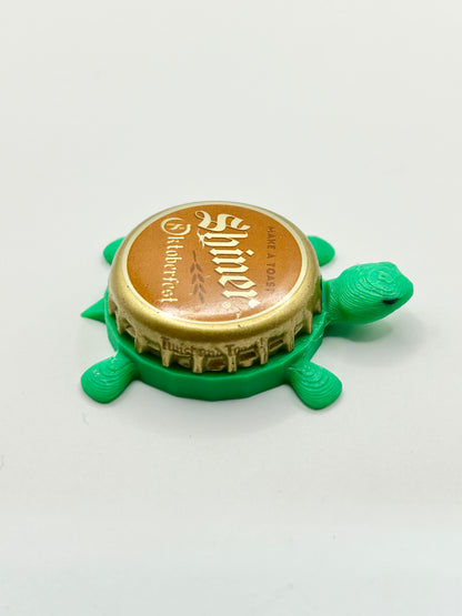Shiner Oktoberfest - Bottle Cap Magnet Turtle Shell Shocked Art