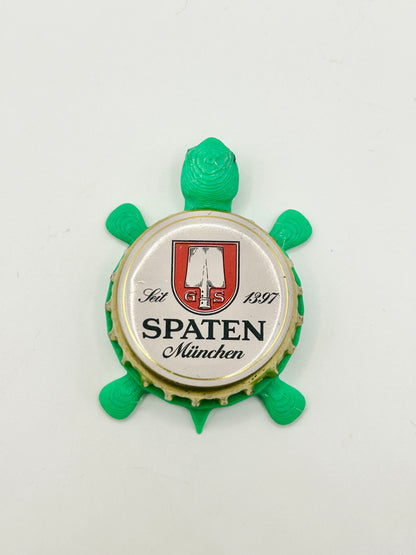 Spaten Munchen (Gold Trim) - Bottle Cap Magnet Turtle Shell Shocked Art