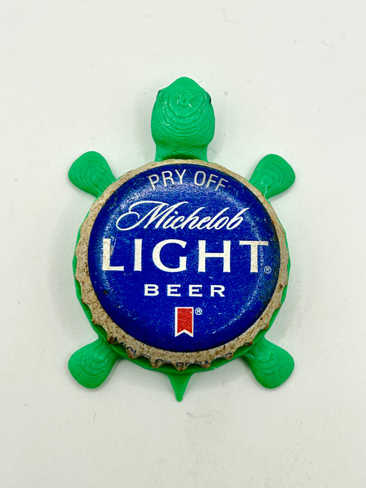 Michelob Light (Blue Vintage) - Bottle Cap Magnet Turtle Shell Shocked Art