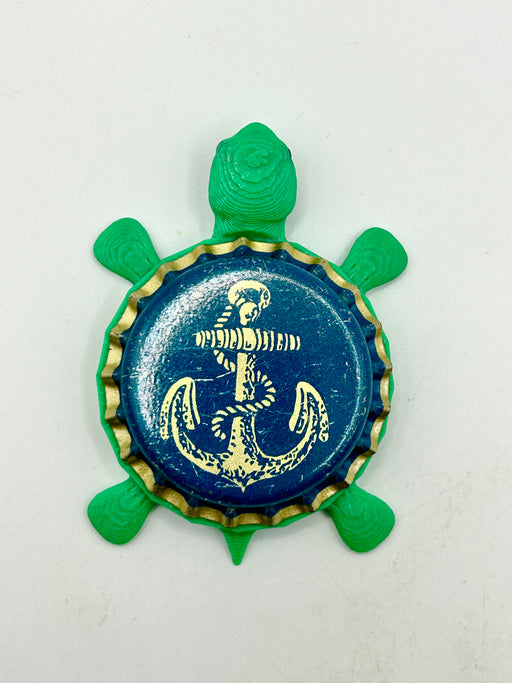 Anchor Brewing (Blue, Vintage) - Bottle Cap Magnet Turtle (Copy) Shell Shocked Art