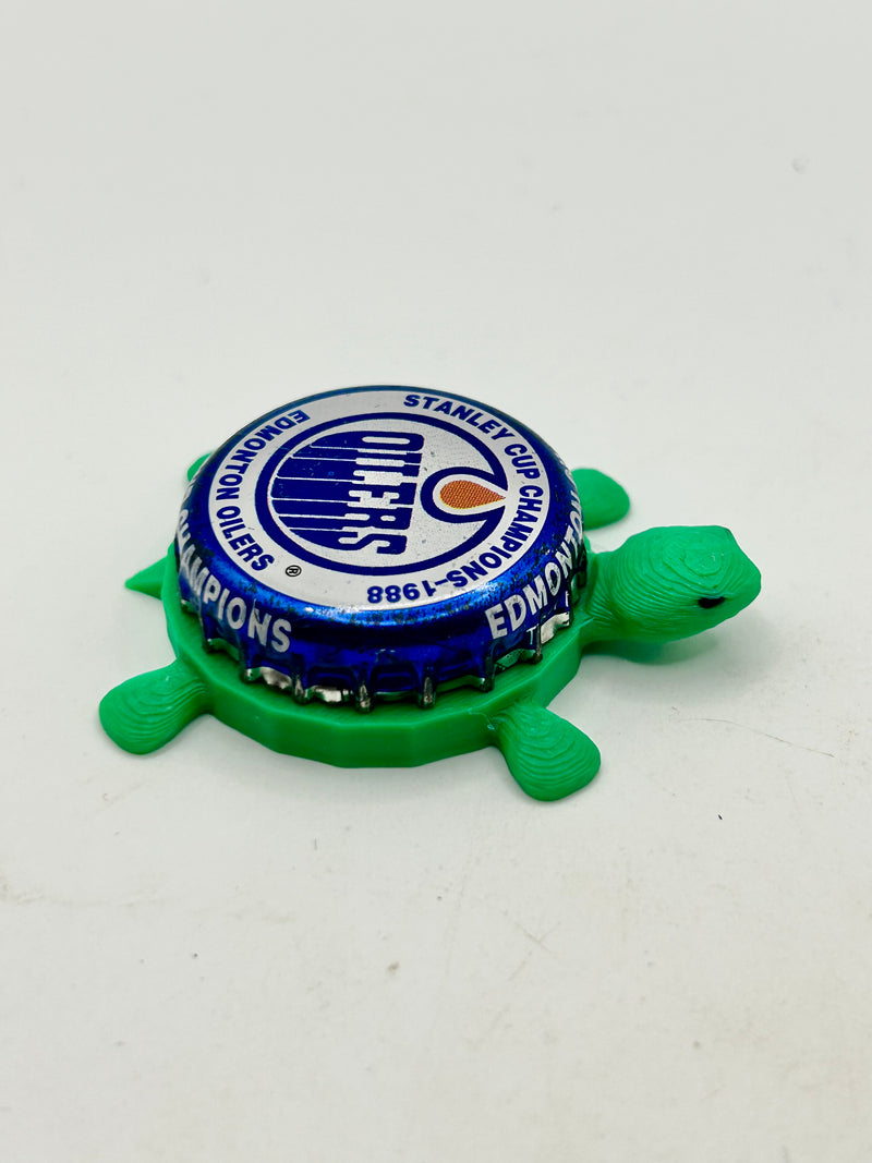 Edmonton Oilers Stanley Cup Champions (1988) - Bottle Cap Magnet Turtle Shell Shocked Art