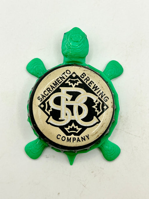 Sacramento Brewing - Bottle Cap Magnet Turtle Shell Shocked Art