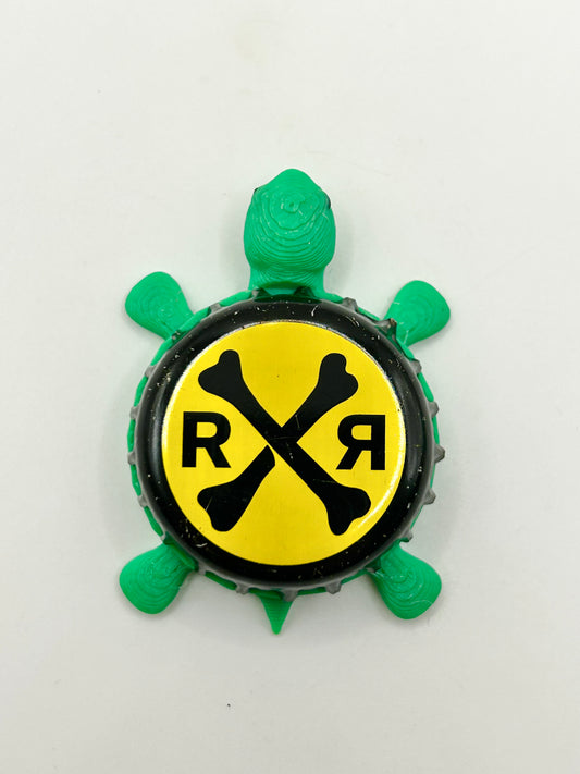 Train Wreck Mountain Town Brewing - Bottle Cap Magnet Turtle