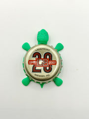 Lakefront Brewery (20 Year Anniversary) - Bottle Cap Magnet Turtle Shell Shocked Art