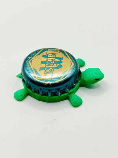 Maredsous Beer - Bottle Cap Magnet Turtle Shell Shocked Art
