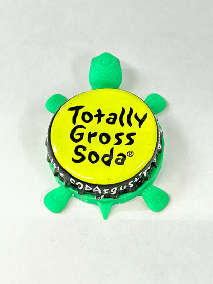 Totally Gross Soda - Bottle Cap Magnet Turtle Shell Shocked Art