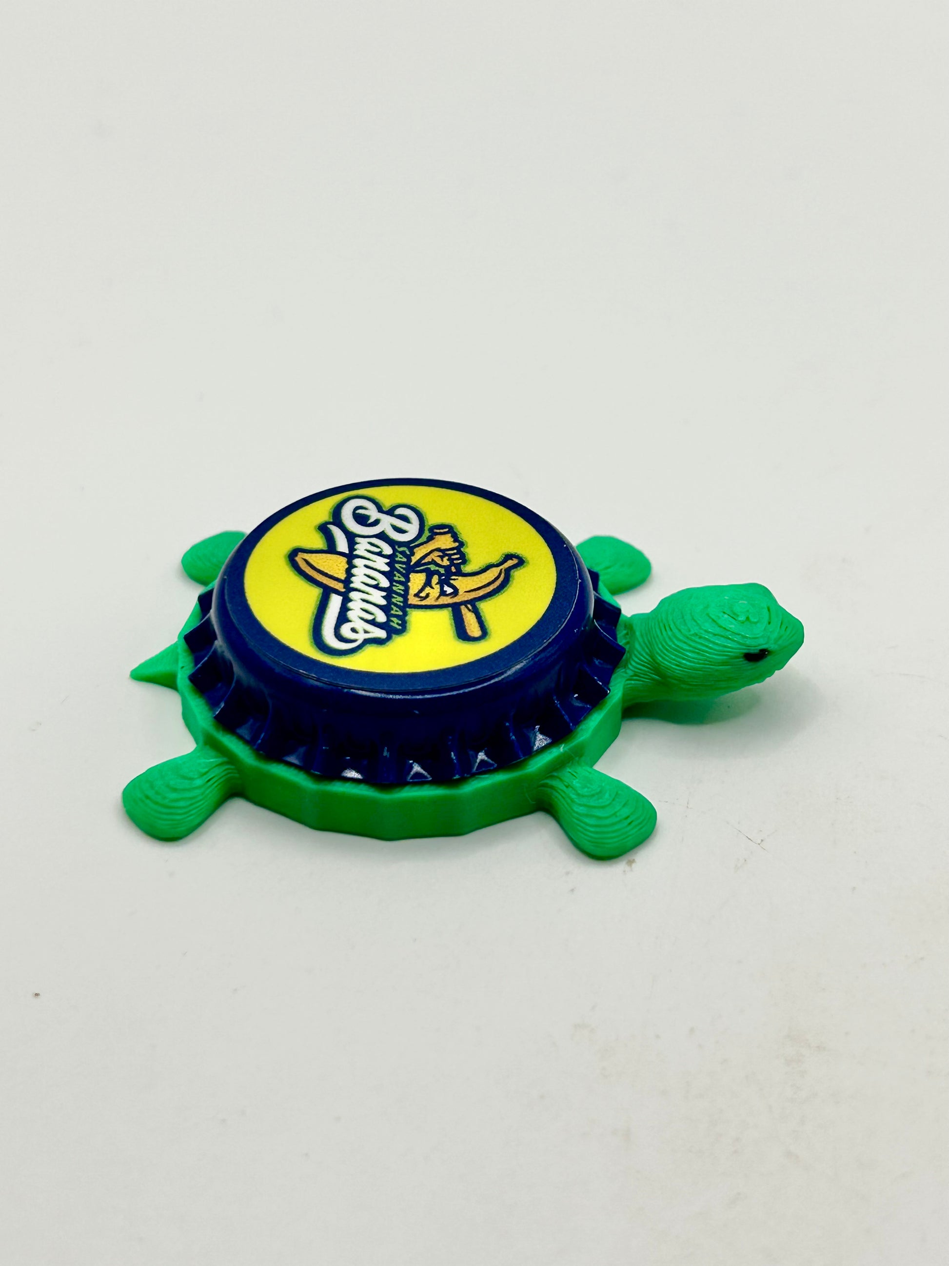 Savannah Bananas (Blue Cap) - Bottle Cap Magnet Turtle Shell Shocked Art
