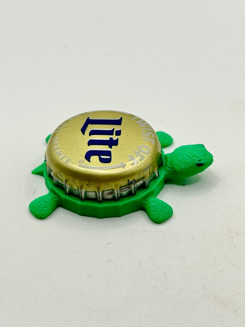 Miller Lite (Vintage, Gold) - Bottle Cap Magnet Turtle Shell Shocked Art