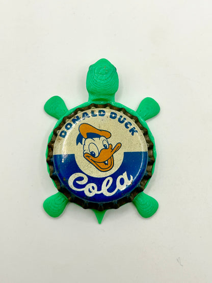 Donald Duck Cola Soda (Vintage) - Bottle Cap Magnet Turtle Shell Shocked Art