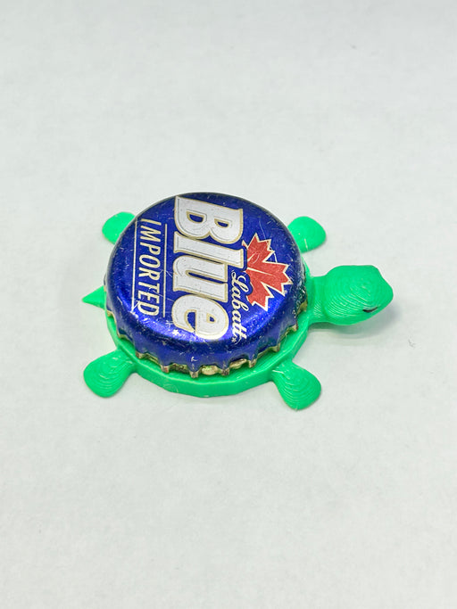 Labatt Blue Imported - Bottle Cap Magnet Turtle Shell Shocked Art