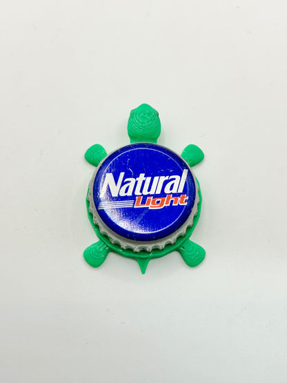 Natty Light (Blue) - Bottle Cap Magnet Turtle Shell Shocked Art
